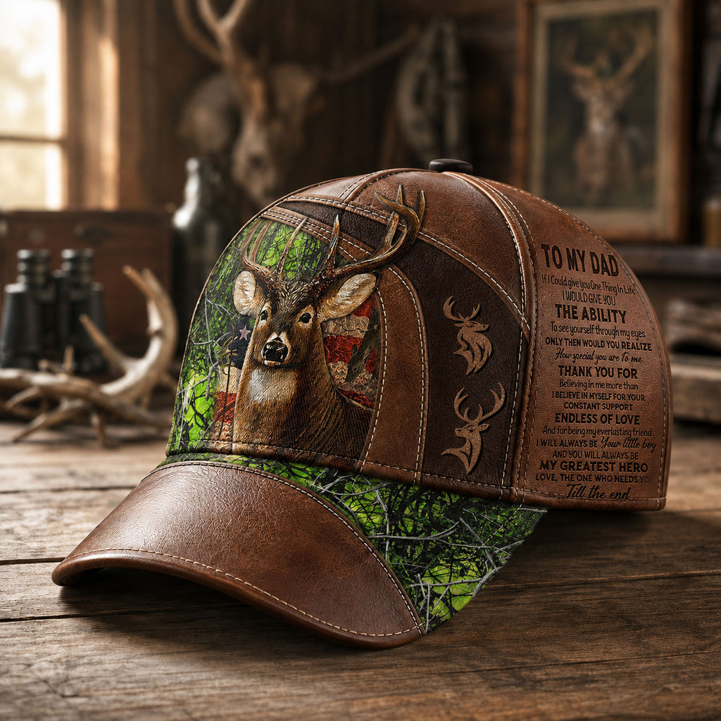 Personalized To My Dad Deer Hunting Cap – Meaningful Hunter Gift for Dad VTTHA00004