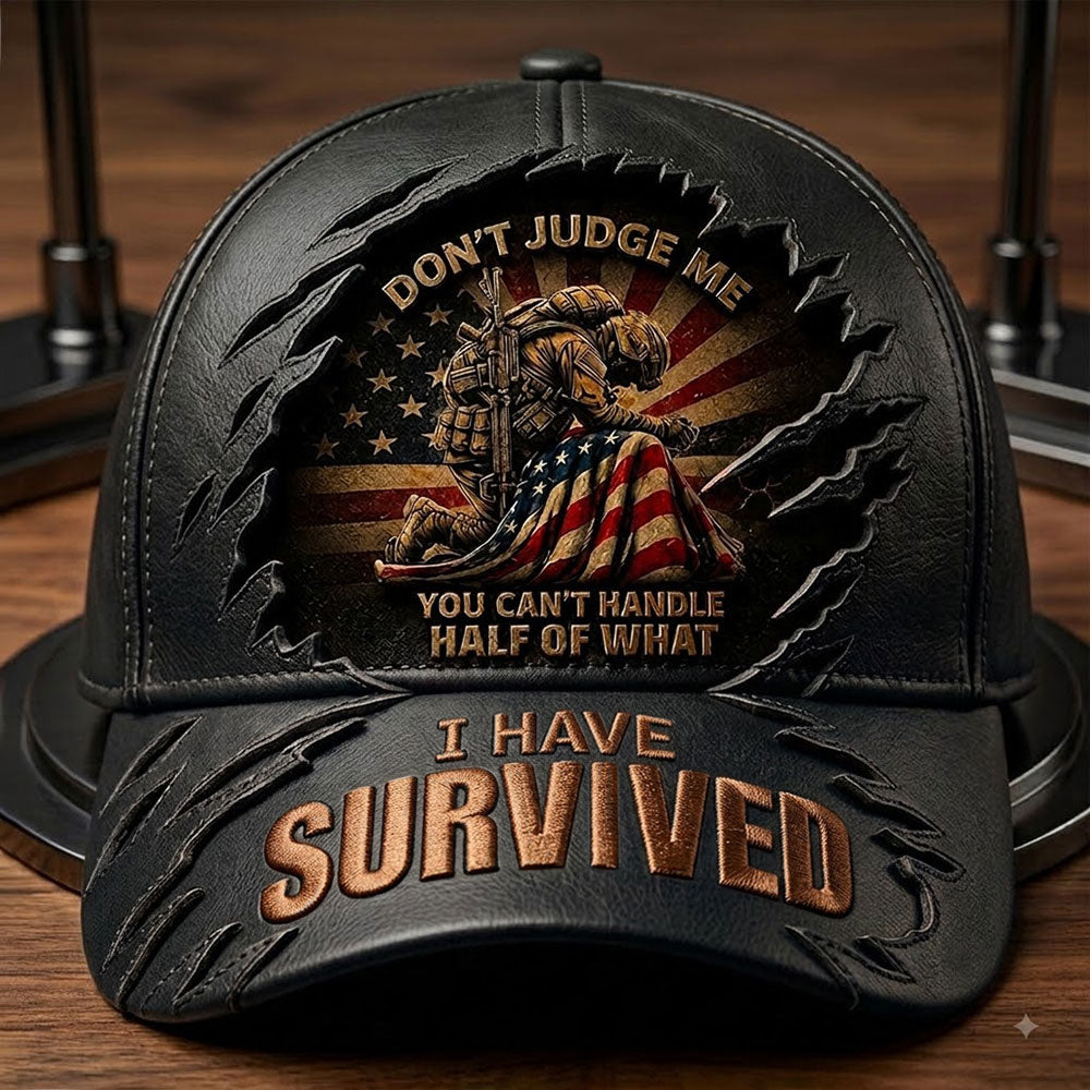 Personalized U.S. Veteran Cap – I Have Survived Patriotic Military Hat VTTHA00006