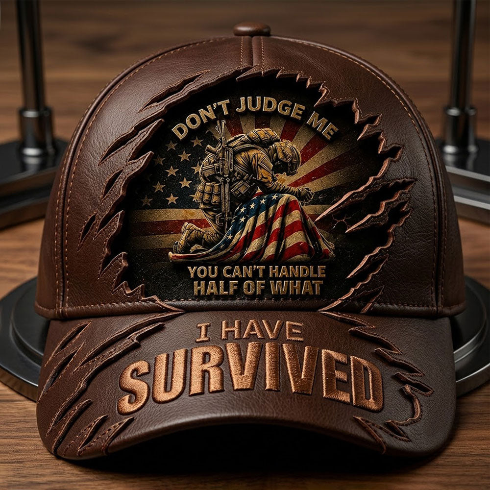 Personalized U.S. Veteran Cap – I Have Survived Patriotic Military Hat VTTHA00006