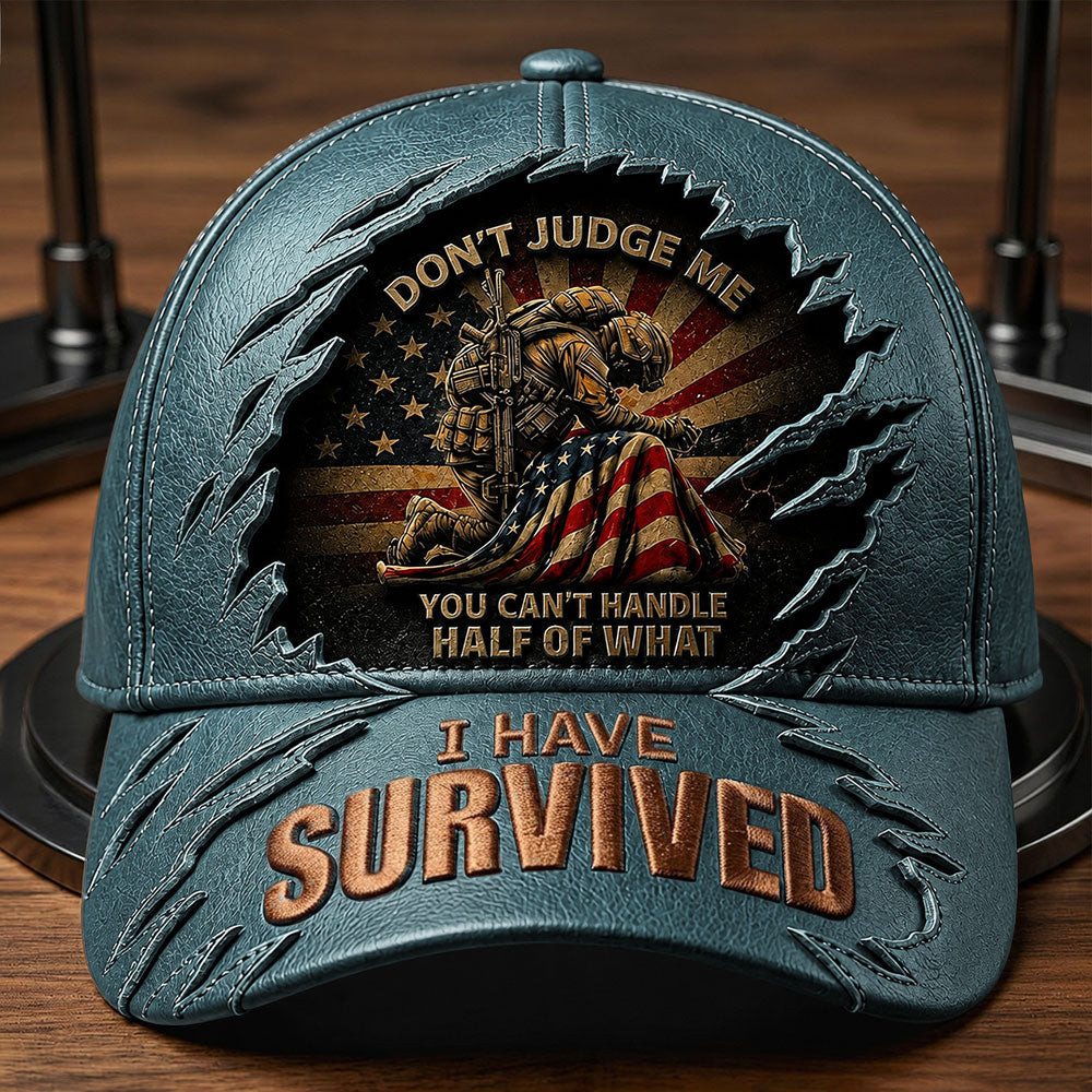 Personalized U.S. Veteran Cap – I Have Survived Patriotic Military Hat VTTHA00006
