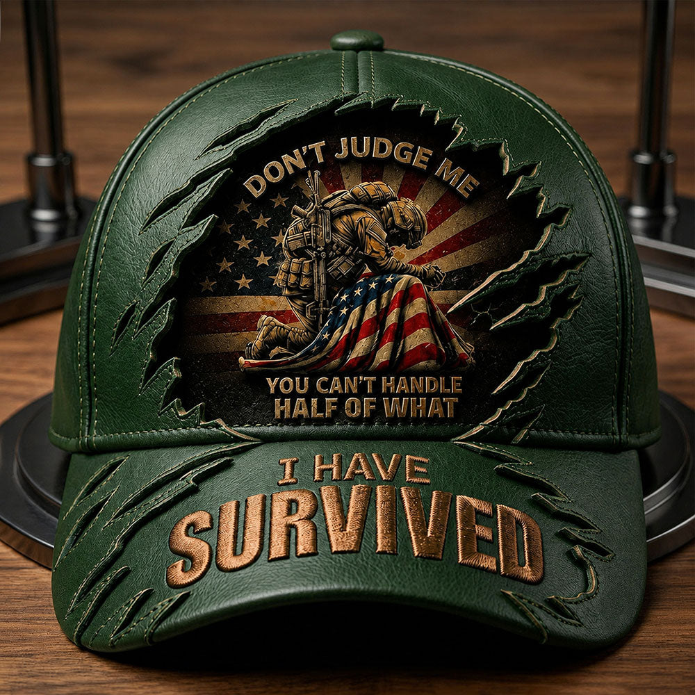 Personalized U.S. Veteran Cap – I Have Survived Patriotic Military Hat VTTHA00006