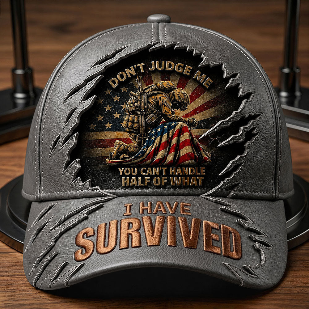 Personalized U.S. Veteran Cap – I Have Survived Patriotic Military Hat VTTHA00006