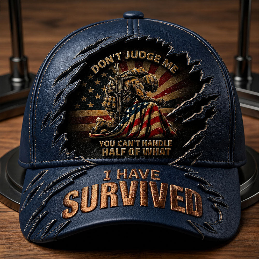 Personalized U.S. Veteran Cap – I Have Survived Patriotic Military Hat VTTHA00006
