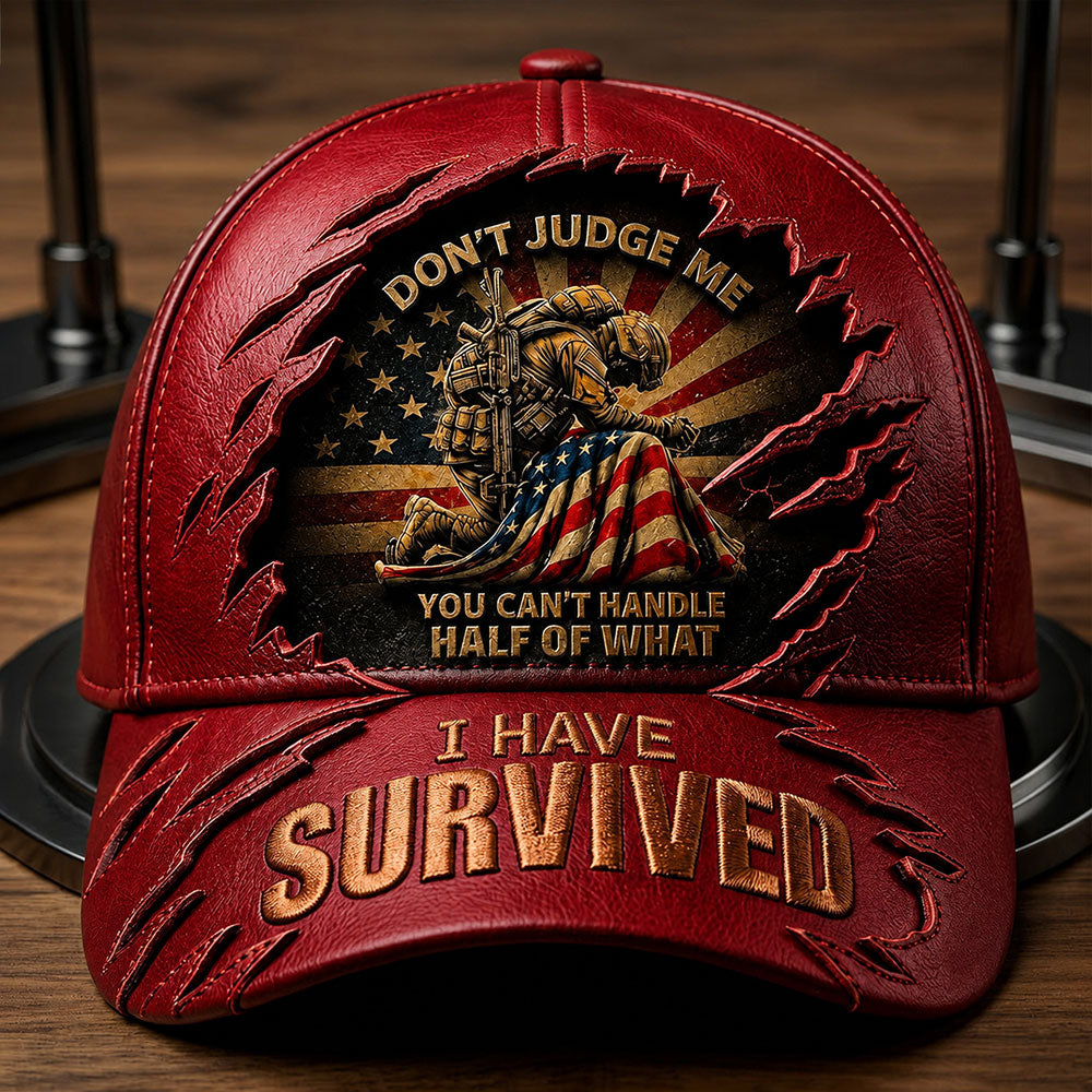 Personalized U.S. Veteran Cap – I Have Survived Patriotic Military Hat VTTHA00006