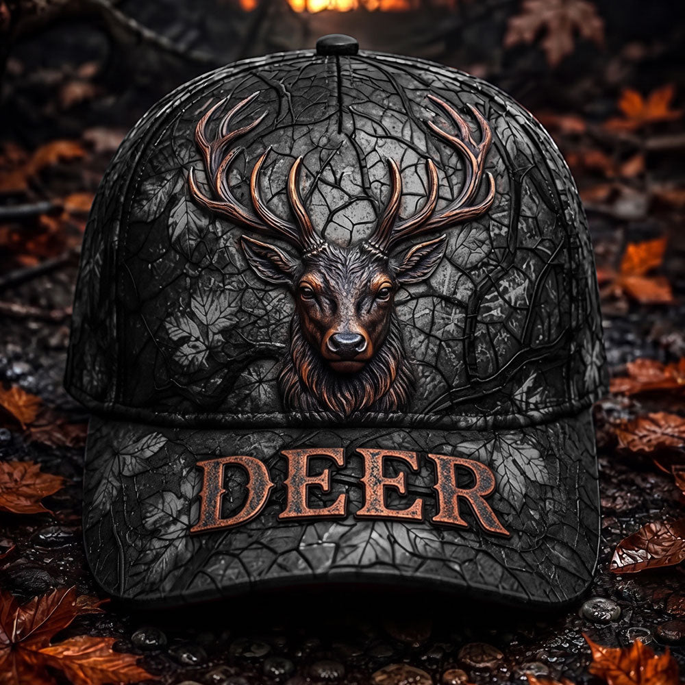 Personalized Whitetail Deer Hunting Cap – Fall Camo Hunter Hat VTTHA00007
