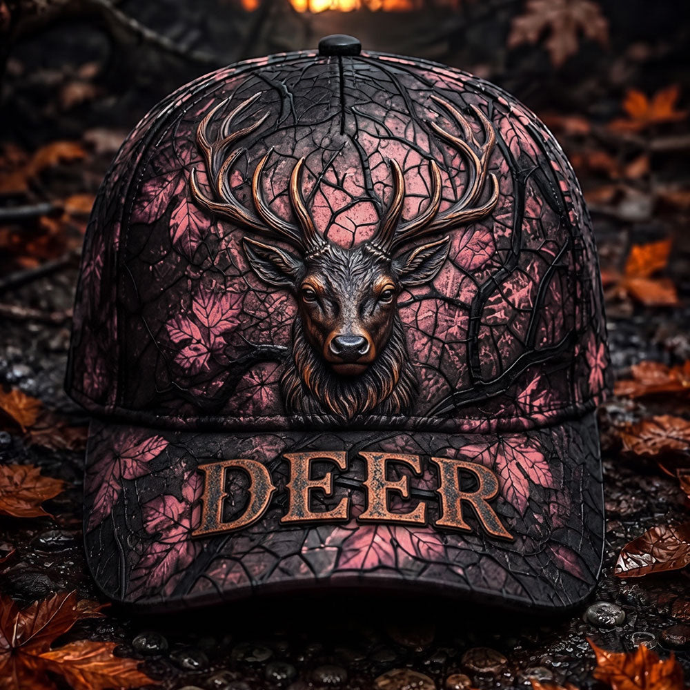 Personalized Whitetail Deer Hunting Cap – Fall Camo Hunter Hat VTTHA00007