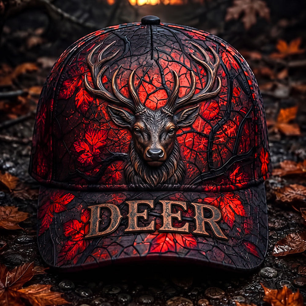Personalized Whitetail Deer Hunting Cap – Fall Camo Hunter Hat VTTHA00007