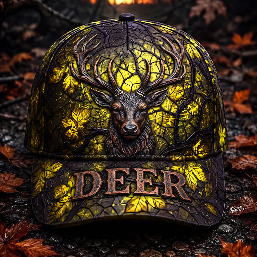Personalized Whitetail Deer Hunting Cap – Fall Camo Hunter Hat VTTHA00007