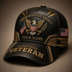 Personalized U.S. Veteran Eagle Cap – American Flag Patriotic Hat VTTHA00008