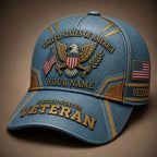 Personalized U.S. Veteran Eagle Cap – American Flag Patriotic Hat VTTHA00008