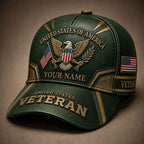 Personalized U.S. Veteran Eagle Cap – American Flag Patriotic Hat VTTHA00008