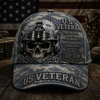 Personalized U.S. Veteran DD-214 Cap – Tactical Skull Military various camo textures Hat VTTHA00010