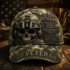 Personalized U.S. Veteran DD-214 Cap – Tactical Skull Military various camo textures Hat VTTHA00010