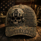 Personalized U.S. Veteran DD-214 Cap – Tactical Skull Military various camo textures Hat VTTHA00010