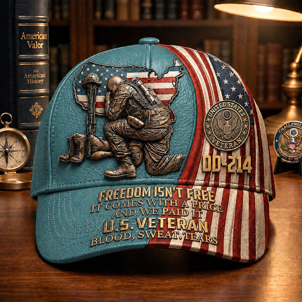 Personalized U.S. Veteran DD-214 Cap – Freedom Isn’t Free Patriotic Hat VTTHA00012
