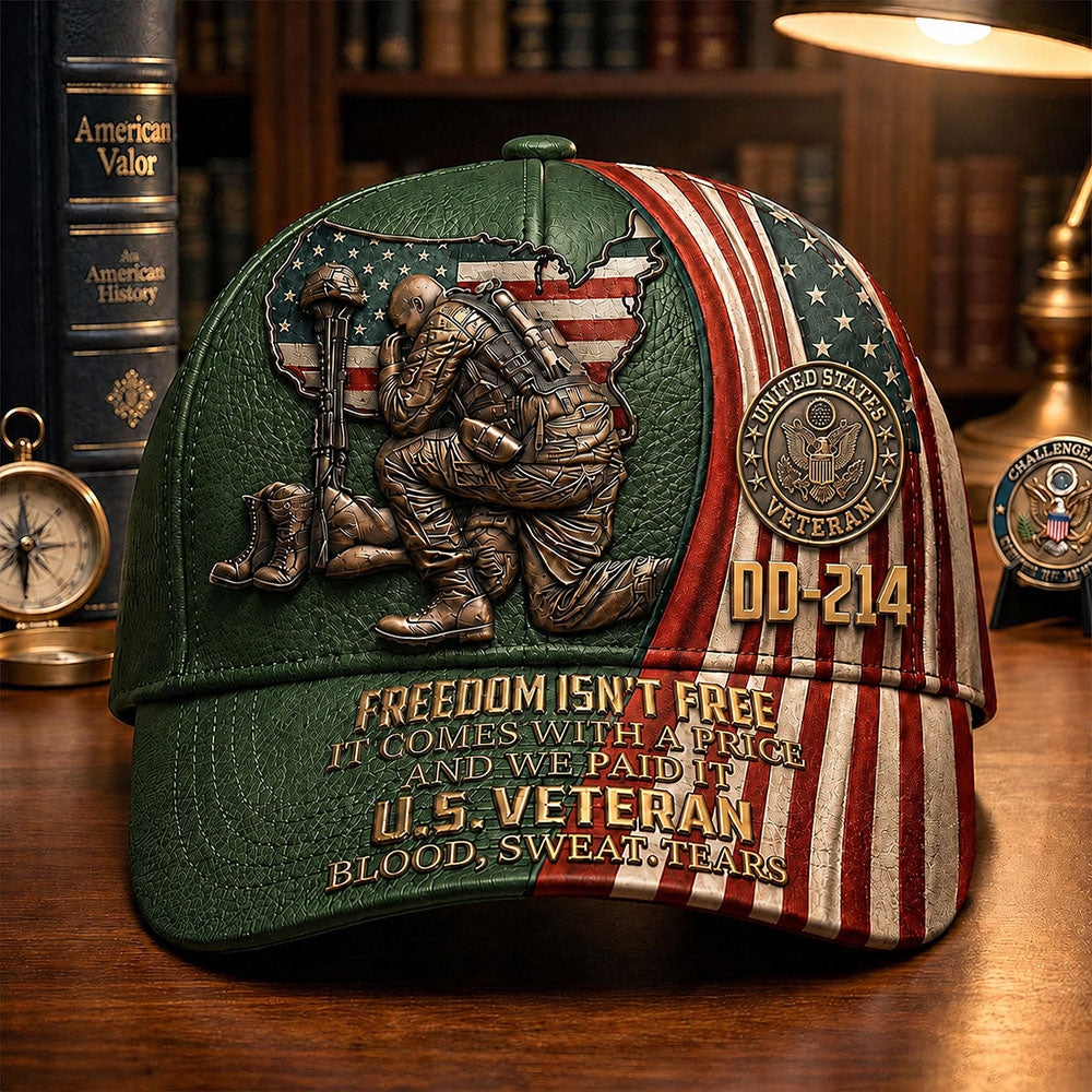 Personalized U.S. Veteran DD-214 Cap – Freedom Isn’t Free Patriotic Hat VTTHA00012