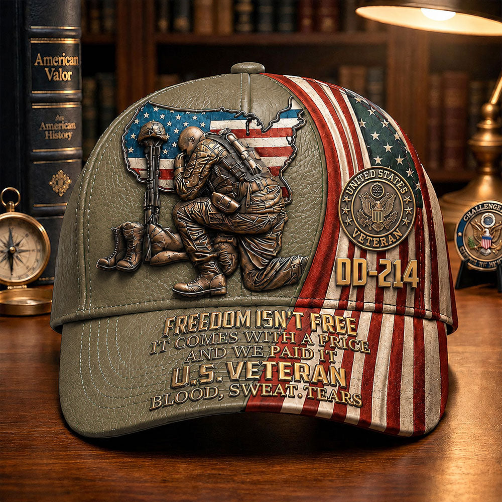 Personalized U.S. Veteran DD-214 Cap – Freedom Isn’t Free Patriotic Hat VTTHA00012