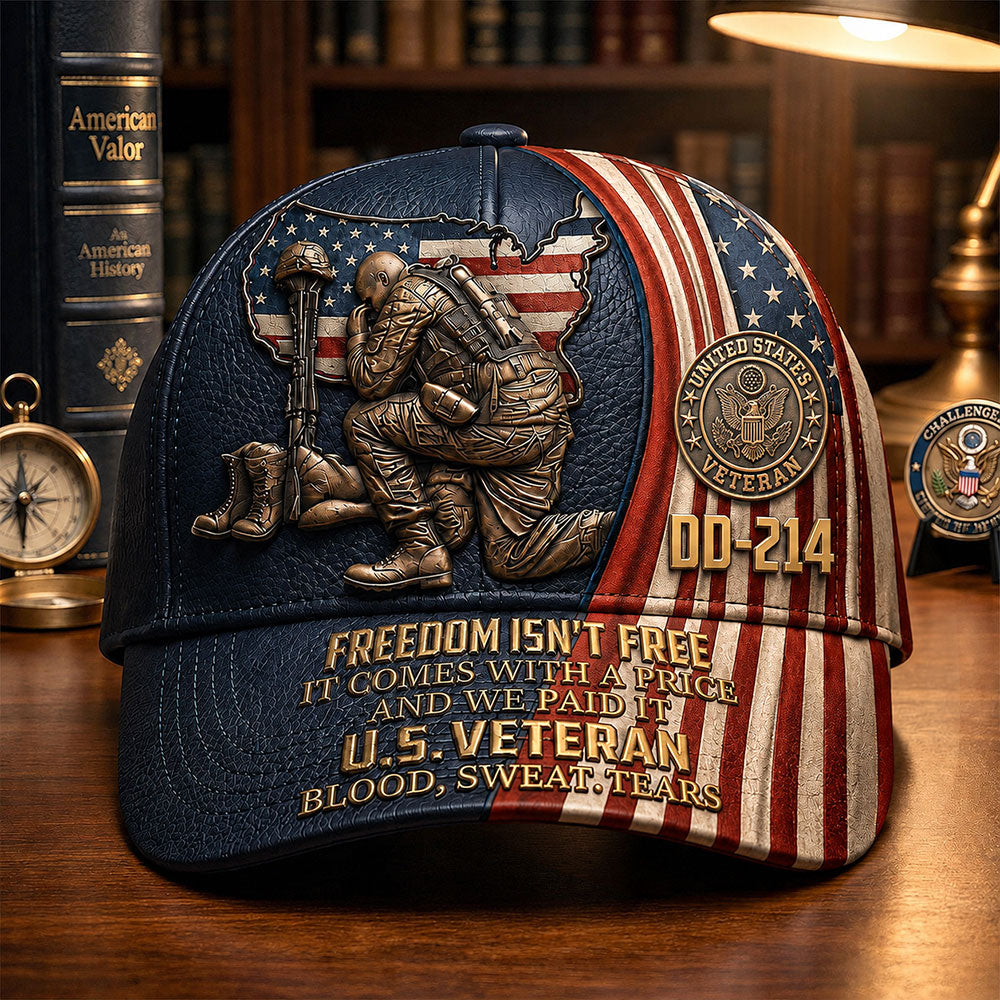 Personalized U.S. Veteran DD-214 Cap – Freedom Isn’t Free Patriotic Hat VTTHA00012