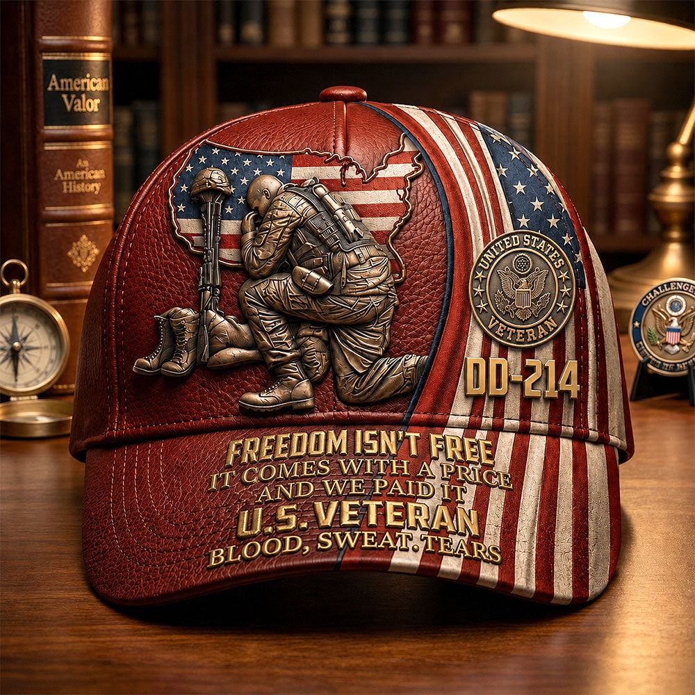 Personalized U.S. Veteran DD-214 Cap – Freedom Isn’t Free Patriotic Hat VTTHA00012