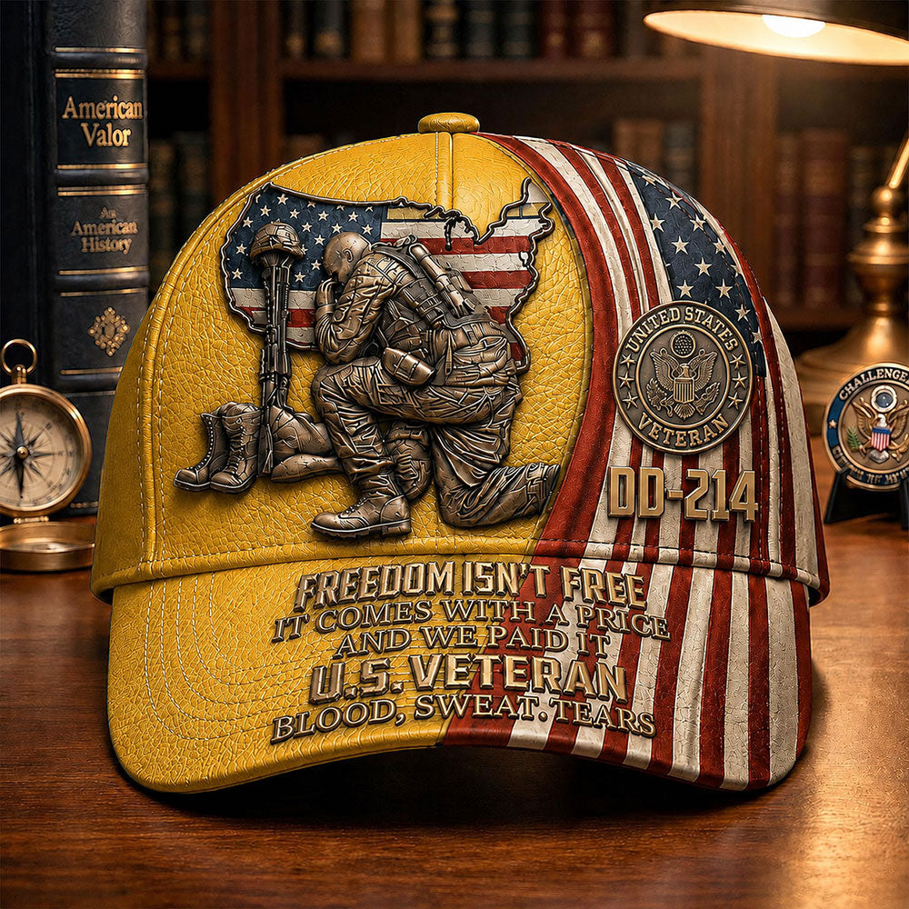 Personalized U.S. Veteran DD-214 Cap – Freedom Isn’t Free Patriotic Hat VTTHA00012