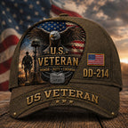 Personalized U.S. Veteran DD-214 Cap – Proudly Served Patriotic Hat VTTHA00013