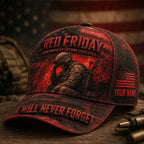Personalized  RED Friday Cap – Remember Everyone Deployed Military VTTHA00014