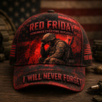 Personalized  RED Friday Cap – Remember Everyone Deployed Military VTTHA00014