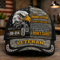 Personalized Grumpy U.S. Veteran DD-214 Cap – Patriotic Eagle Hat VTTHA00016