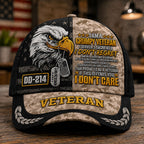 Personalized Grumpy U.S. Veteran DD-214 Cap – Patriotic Eagle Hat VTTHA00016