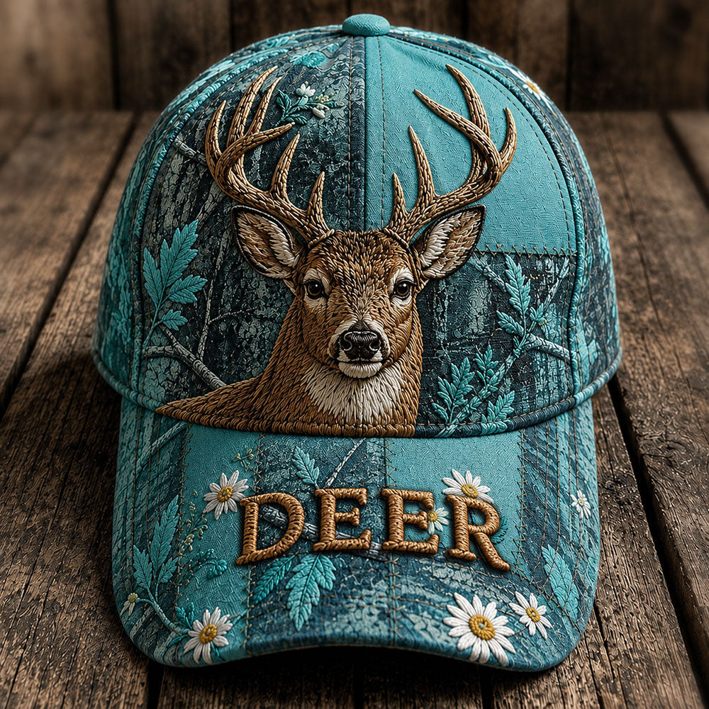 Whitetail Deer Camo Cap – Personalized Rustic Deer Hat VTTHA00028
