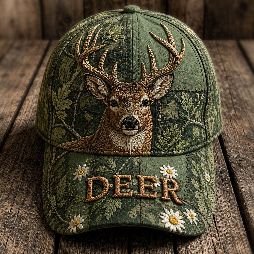 Whitetail Deer Camo Cap – Personalized Rustic Deer Hat VTTHA00028