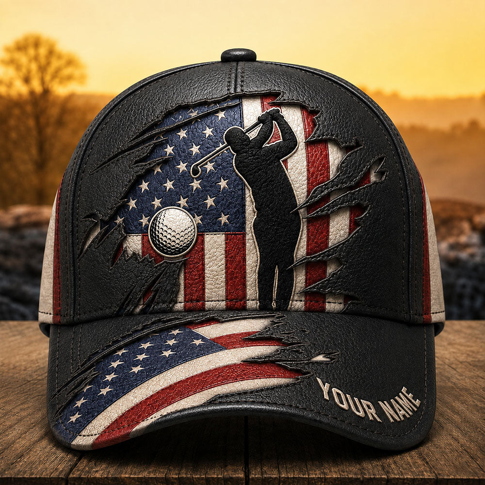 Personalized USA Golf Cap – Patriotic Gift for Golfers VTTHA00031