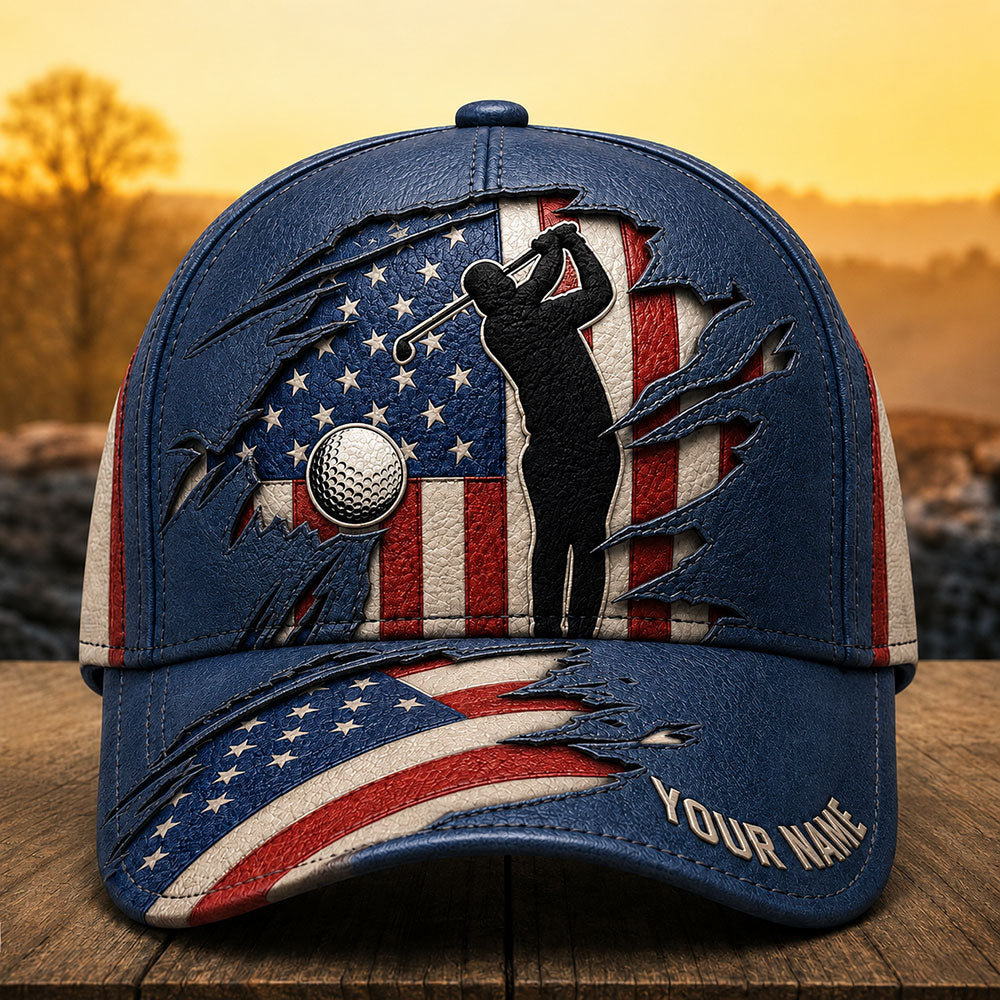 Personalized USA Golf Cap – Patriotic Gift for Golfers VTTHA00031
