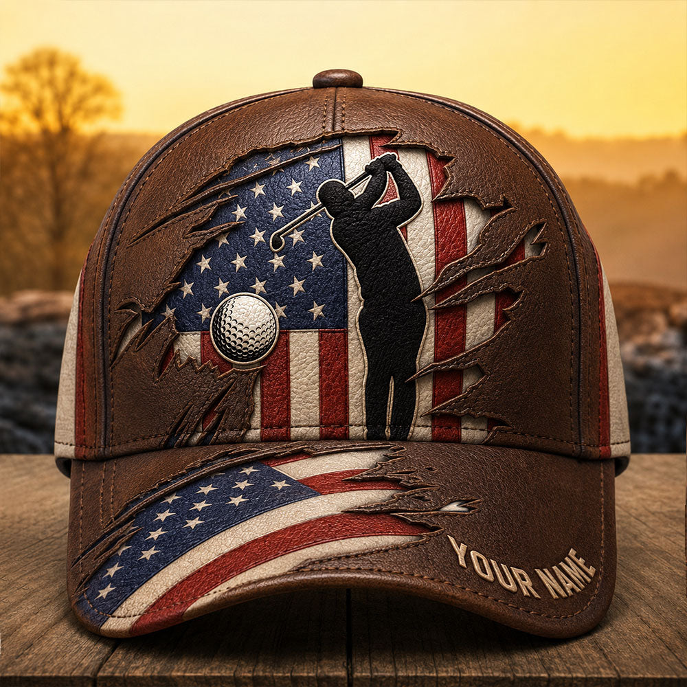 Personalized USA Golf Cap – Patriotic Gift for Golfers VTTHA00031