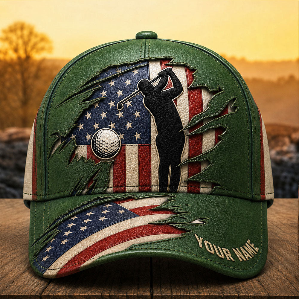 Personalized USA Golf Cap – Patriotic Gift for Golfers VTTHA00031
