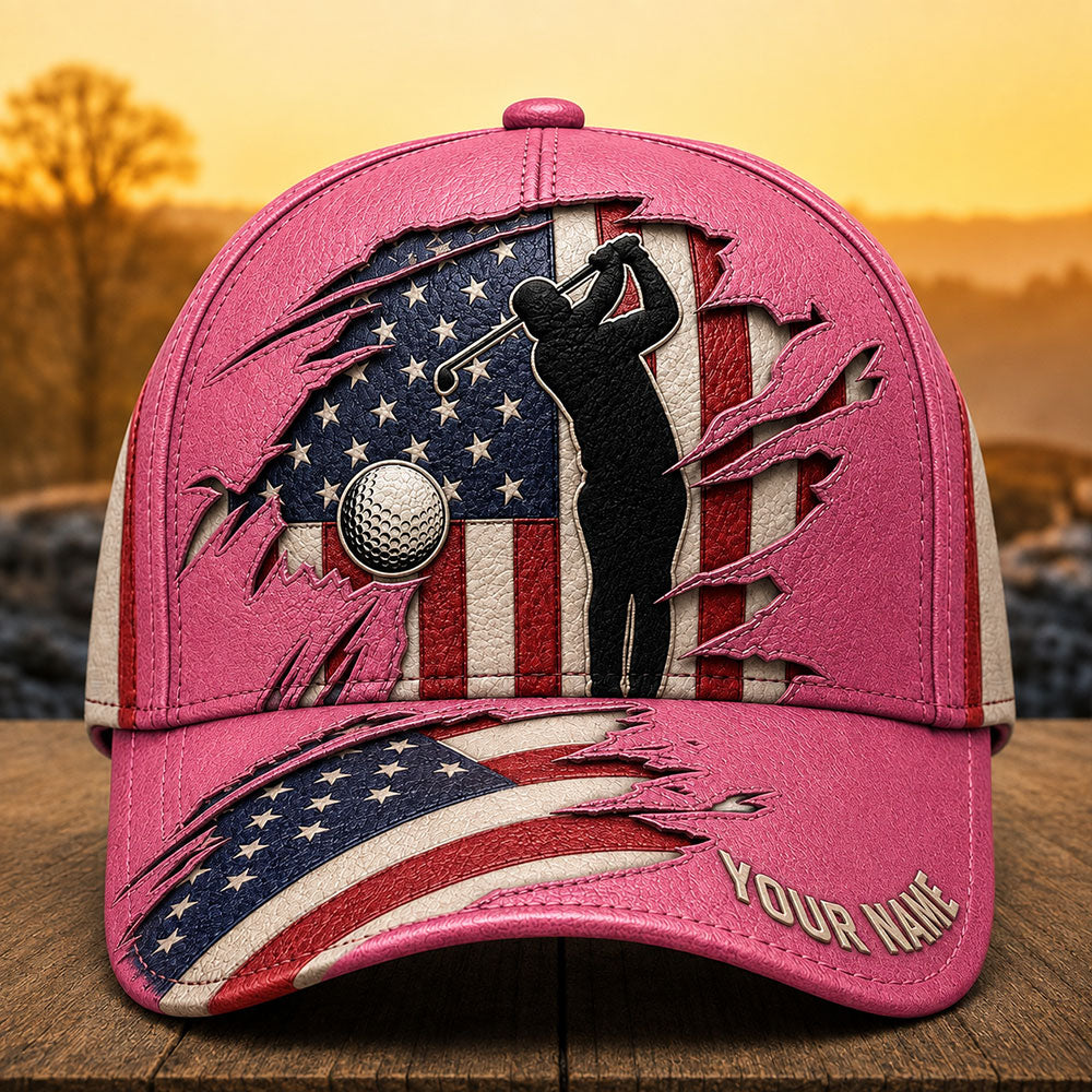 Personalized USA Golf Cap – Patriotic Gift for Golfers VTTHA00031