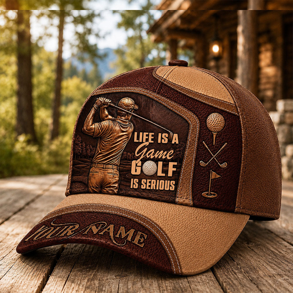 Life Is a Game, Golf Is Serious – Personalized Golfer Cap VTTHA00033