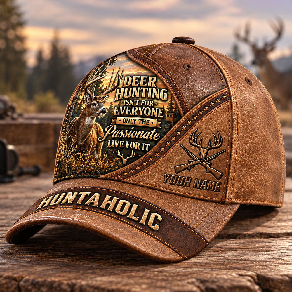 Huntaholic – Personalized Whitetail Deer Hunting Cap VTTHA00037