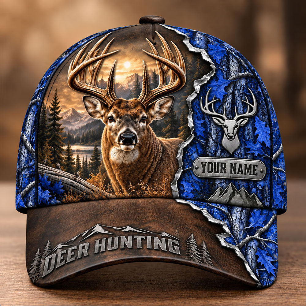 Custom Whitetail Hunter Cap – Personalized Deer Hunting Hat VTTHA00039