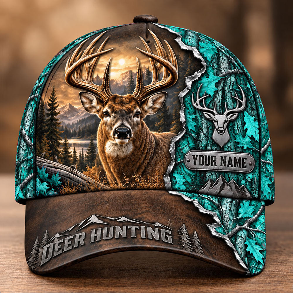 Custom Whitetail Hunter Cap – Personalized Deer Hunting Hat VTTHA00039