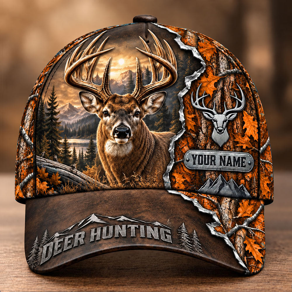 Custom Whitetail Hunter Cap – Personalized Deer Hunting Hat VTTHA00039