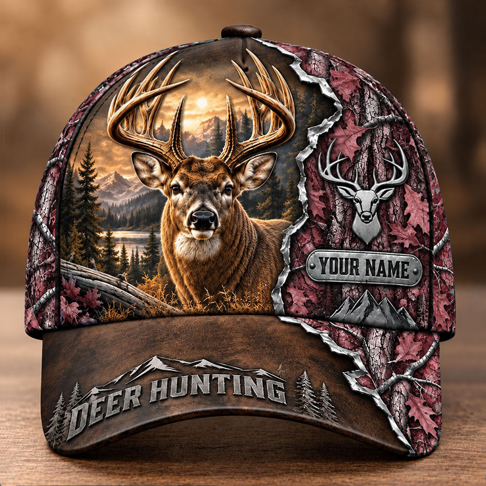 Custom Whitetail Hunter Cap – Personalized Deer Hunting Hat VTTHA00039