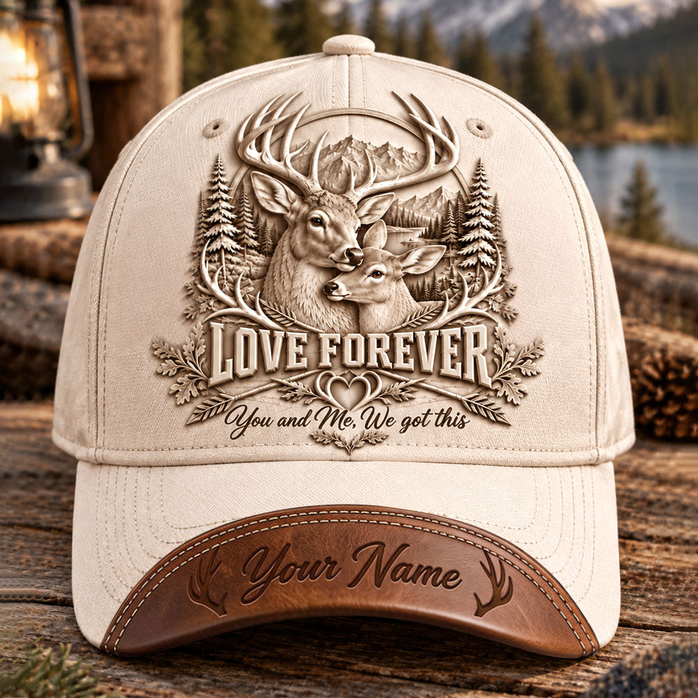 Love Forever – Personalized Buck & Doe Hunting Cap VTTHA00044