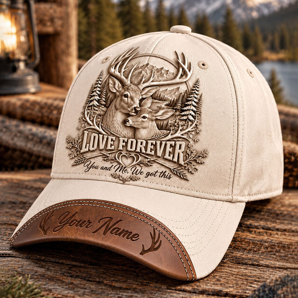 Love Forever – Personalized Buck & Doe Hunting Cap VTTHA00044
