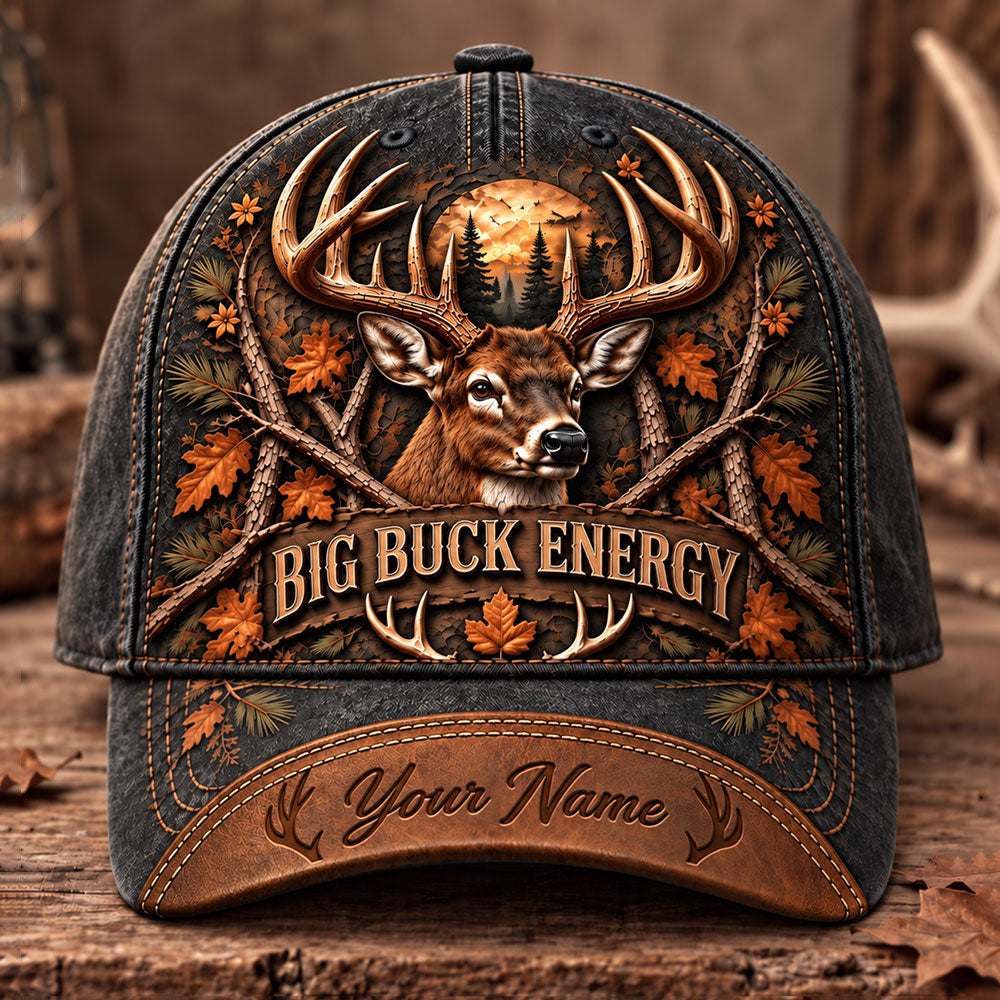 Big Buck Energy – Personalized Whitetail Hunter Cap VTTHA00045