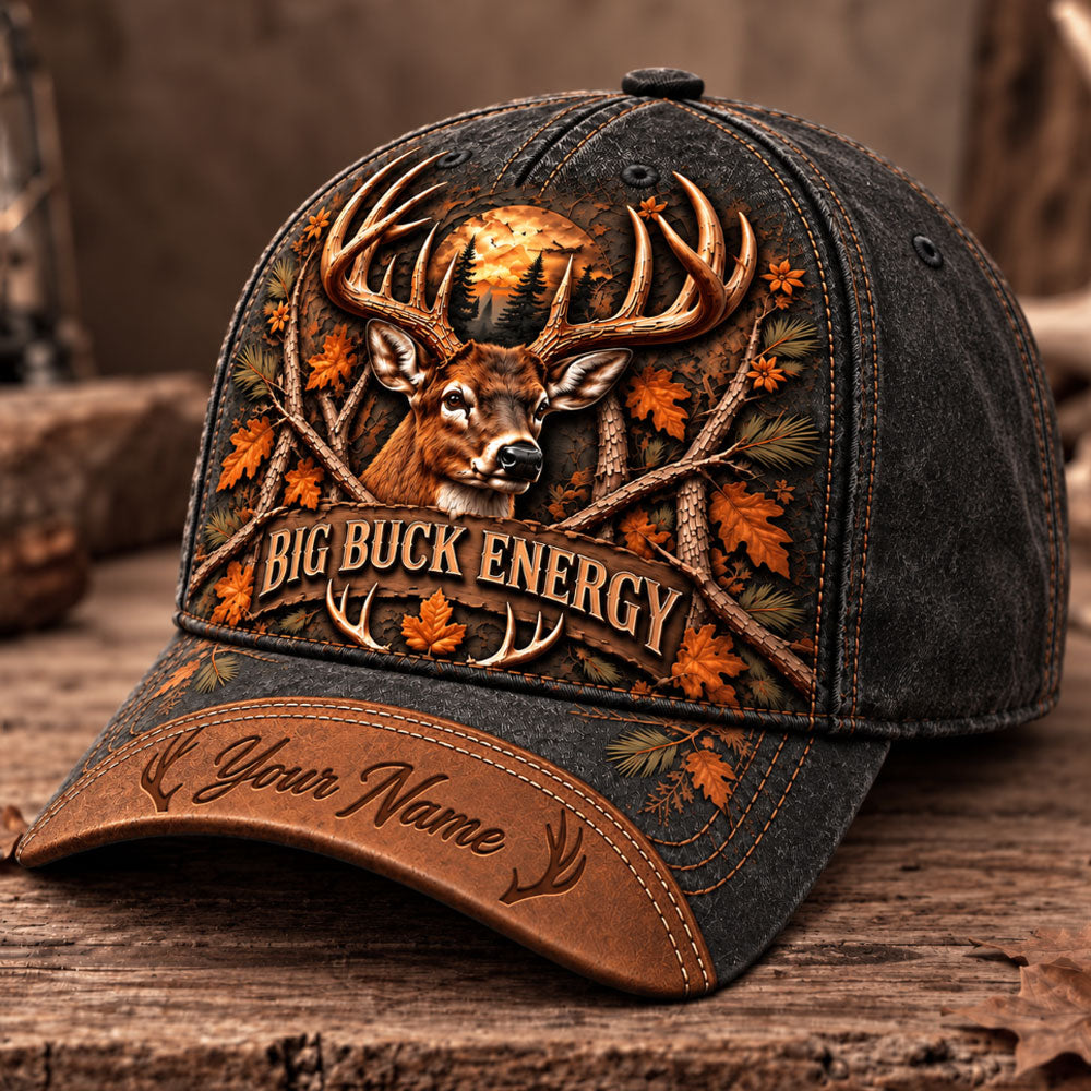 Big Buck Energy – Personalized Whitetail Hunter Cap VTTHA00045