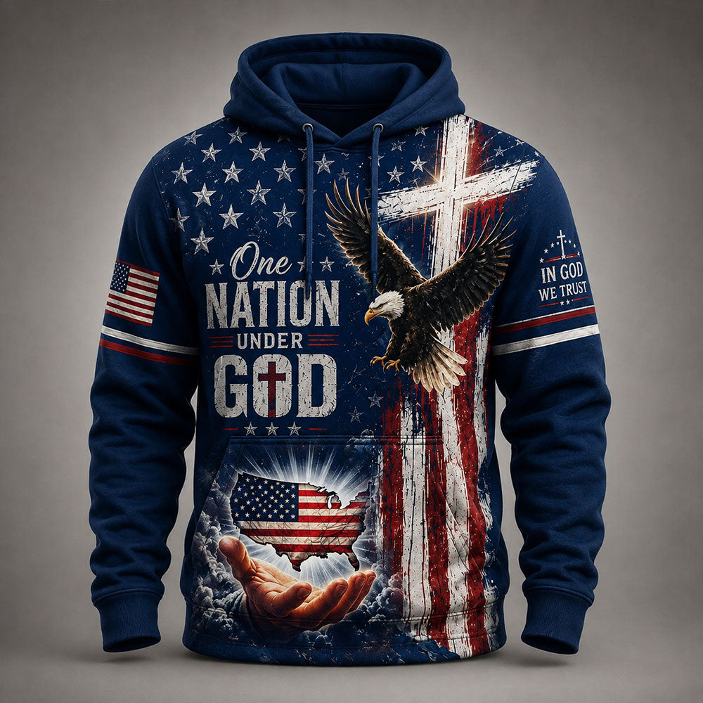 Personalized One Nation Under God  – Christian Patriotic Eagle VTTHB00001