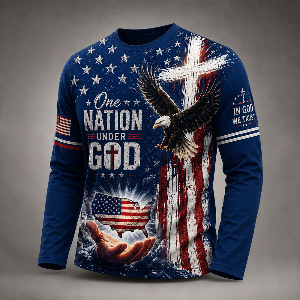 Personalized One Nation Under God  – Christian Patriotic Eagle VTTHB00001