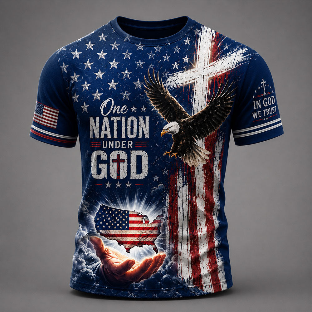 Personalized One Nation Under God  – Christian Patriotic Eagle VTTHB00001