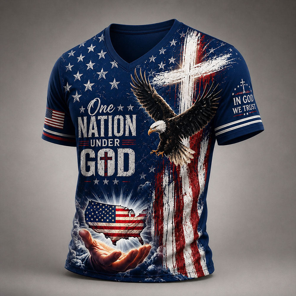 Personalized One Nation Under God  – Christian Patriotic Eagle VTTHB00001